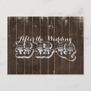 Ländliche Country Western Holz Hochzeit RSVP Grill Einladungspostkarte