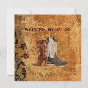 Ländliche Cowboy-Stiefel Western-Hochzeitseinladun Einladung