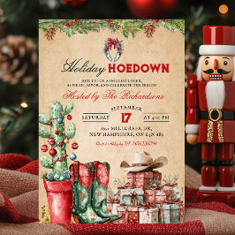 Ländliche Cowboy-Weihnachtsferien-Hoedown-Party Einladung