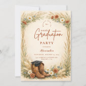 Ländliche Cowgirl-Abschlussfeier Einladung (Vorderseite)