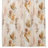 Ländliche Creme Boho Blumen Duschvorhang (Vorderseite)