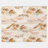 Ländliche Creme Boho Blumen Fleecedecke (Vorderseite (Horizontal))