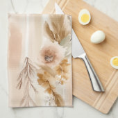 Ländliche Creme Boho Blumen Geschirrtuch (Viertel Falte)