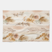 Ländliche Creme Boho Blumen Geschirrtuch (Horizontal)