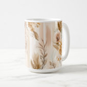 Ländliche Creme Boho Blumen Kaffeetasse (VorderseiteRechts)