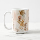 Ländliche Creme Boho Blumen Kaffeetasse (Links)