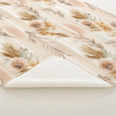 Ländliche Creme Boho Blumen Sherpadecke (3/4)