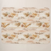 Ländliche Creme Boho Blumen Sherpadecke (Vorderseite (Horizontal))