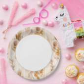 Ländliche Creme Boho Florale Hochzeitsdusche Pappteller (Party)