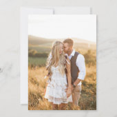 Ländliche Denim-Wildblumen-Foto-Rustical-Hochzeit Save The Date (Rückseite)
