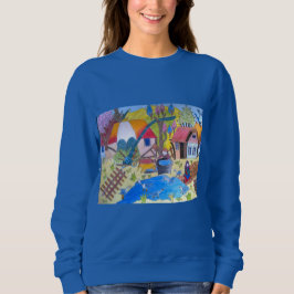 Ländliche Dorfteichszene Sweatshirt