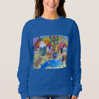 Ländliche Dorfteichszene Sweatshirt
