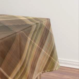 Ländliche Eiche Braun und Olive Karo Tischdecke
