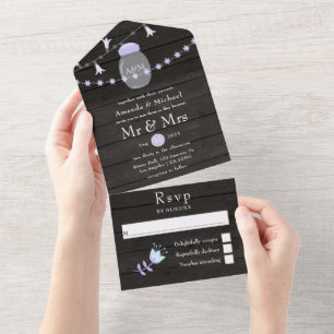 Ländliche Einladung im Mason-Glas für den Frühling