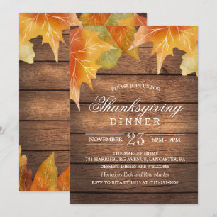 Ländliche Einladung zum Thanksgiving-Dinner