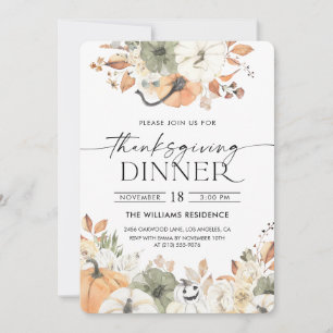 Ländliche Einladung zum Thanksgiving-Dinner mit Kü