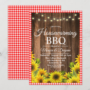 Ländliche Einladung zur Einweihungsparty mit BBQ u