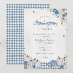 Ländliche Einladung zur Thanksgiving-Dinnerparty