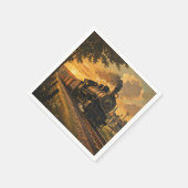 Ländliche Eisenbahnreise Serviette (Ecke)
