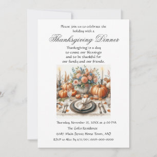 Ländliche Eleganz Familienfreunde Thanksgiving-Abe Einladung