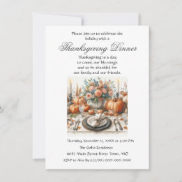Ländliche Eleganz Familienfreunde Thanksgiving-Abe Einladung