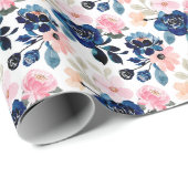 Ländliche Eleganz in Navy Geschenkpapier (Rolleneckpunkt)