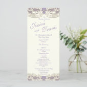 Ländliche Eleganz Lavendel Blumen Hochzeitsprogram Programm (Stehend Vorderseite)