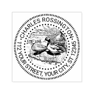 Ländliche Enten am Wasser Name Rücksendeadresse Permastempel