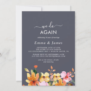 Ländliche Erde Floral Lila "Wir tun es wieder" Gel Einladung