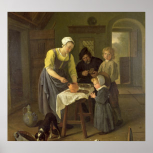 Ländliche Familie zur Mahlzeitzeit, c.1665 Poster