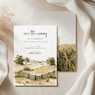 Ländliche Farm-Hochzeit im rustikalen Stil - Rette Save The Date