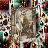 Ländliche Farmhaus-Kuh-Pferd-Länderliches Weihnach