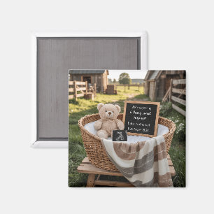 Ländliche Farmhaus-Schwangerschaftsankündigung Magnet