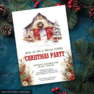 Ländliche Farmhouse-Weihnachtsfeier-Einladung Einladung