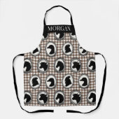 Ländliche Farmküche Barnyard Gingham Schwarz & Moc Schürze (Vorderseite)