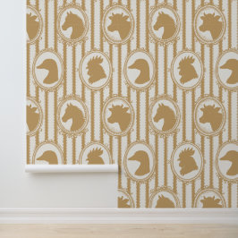 Ländliche Farmküche Barnyard Khaki Ticking Stripe Tapete