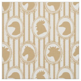 Ländliche Farmtier-Silhouette Scheunenhof - Khaki Stoff