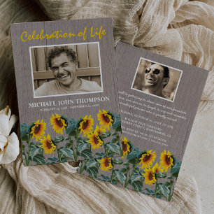 Ländliche Feier des Lebens Sonnenblumen Einladung