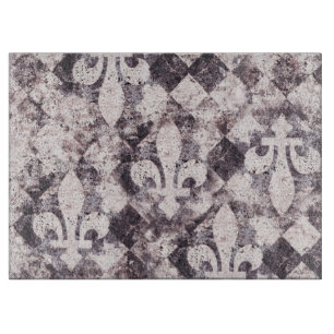 ländliche Fleur de Lis auf Raute Schneidebrett