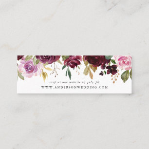 Ländliche Florale Stimmung Hochzeitswebsite RSVP Mini Visitenkarte