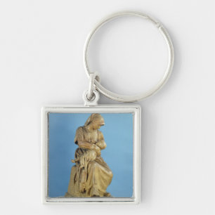 Ländliche Frau, die ihr Kind füttert Schlüsselanhänger