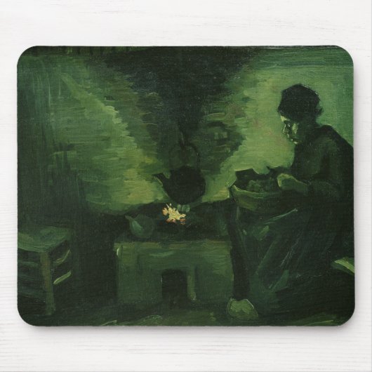 Ländliche Frau Vincent van Goghs | durch den Herd Mousepad (Vorne)