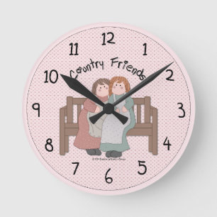 Ländliche Freunde Wanduhr