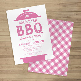 Ländliche Gartenparty zum Schulabschluss mit Grill Einladung