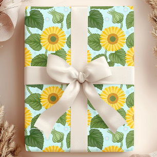 Ländliche gelbe Sonnenblumen-Blumen Geschenkpapier