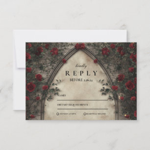 Ländliche Geweih-Wald-Blumenhochzeit RSVP Karte