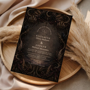 Ländliche Gothic-Hochzeit im Country-Stil Einladung