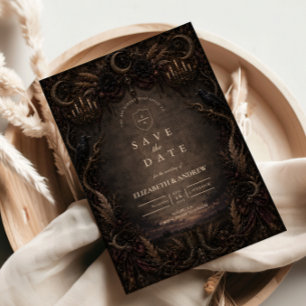 Ländliche Gothic-Hochzeit im Country-Stil Save The Date