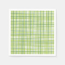 Ländliche grüne Gingham-Papier-Serviette | Sommerp