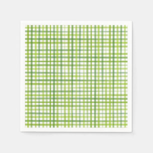 Ländliche grüne Gingham-Papier-Serviette   Sommerp Serviette